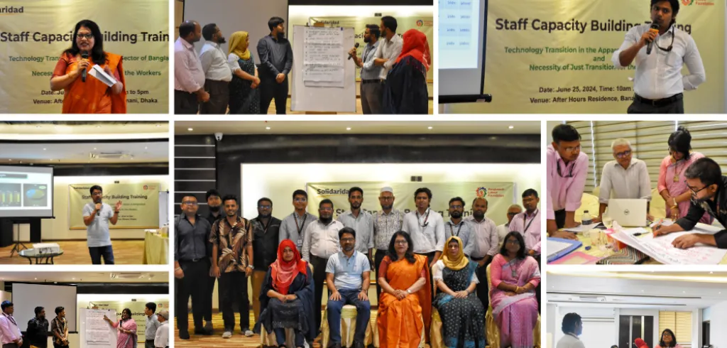 Staff Capacity Building Training on “Technological Transition in the Apparel Sector of Bangladesh and the Necessity of Just Transition for the Workers.”